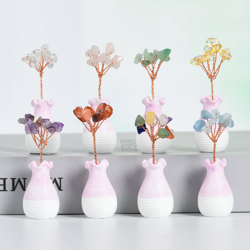 Mini Vase Crystal Tree