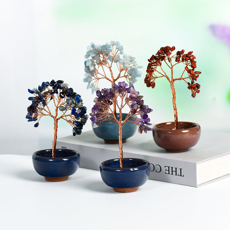 Colorful Ceramic Bowl Crystal Tree