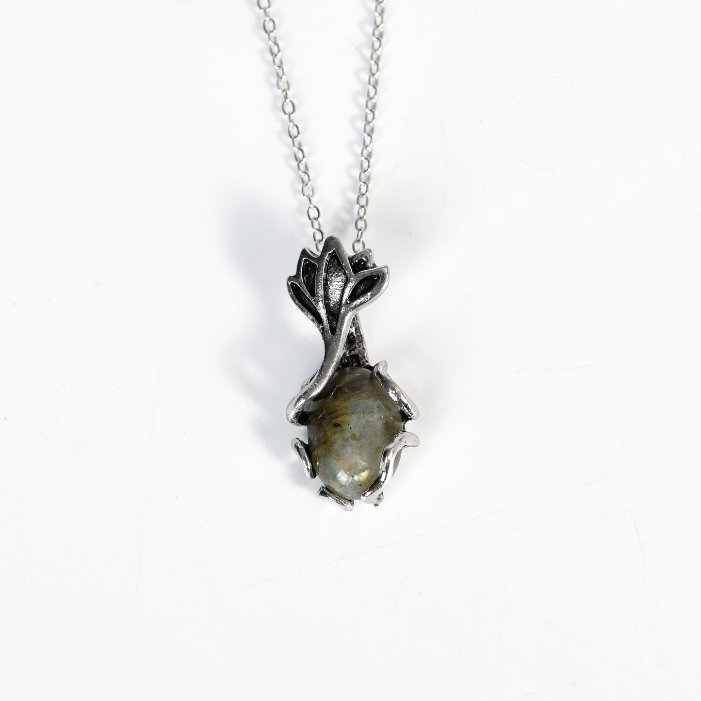 Labradorite Metal Pendent