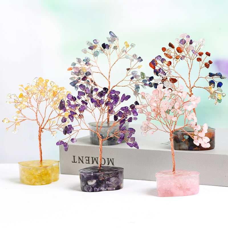 Crystal Tree With Resin Heart Base