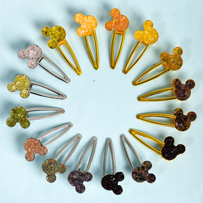 crystal Mickey Mouse hairpin