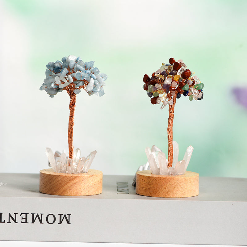 Crystal Tree With Clear Quartz Bar（Lighting Base）