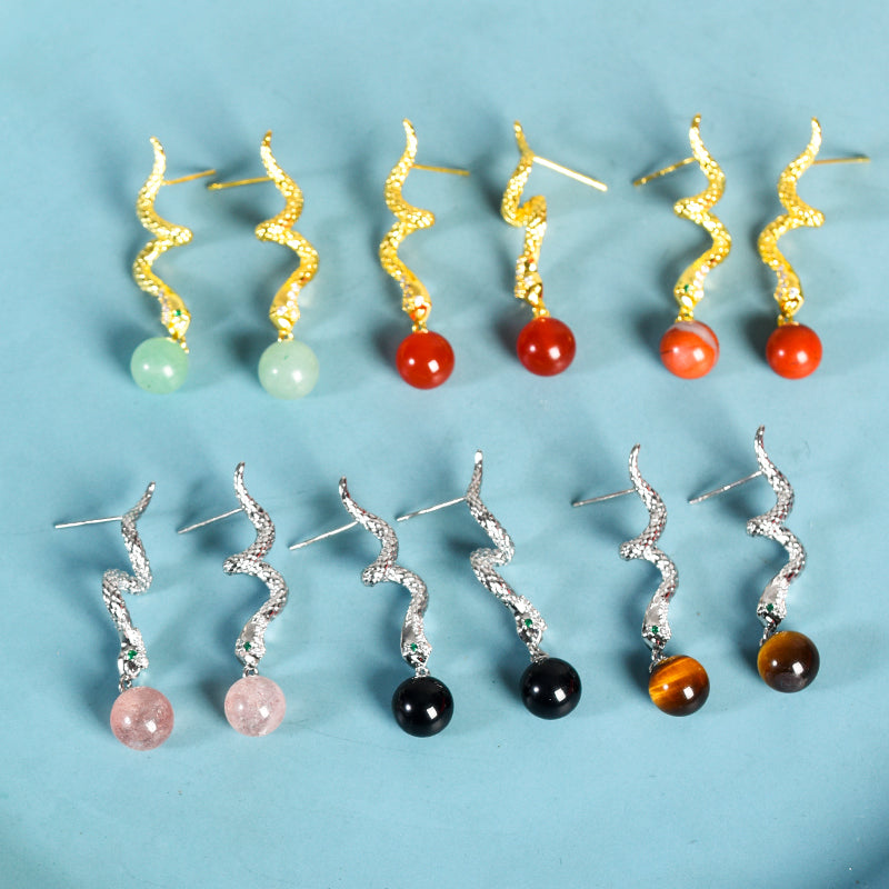 Bead Snake Earring