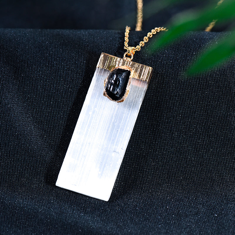 Gilded Selenite Pendant