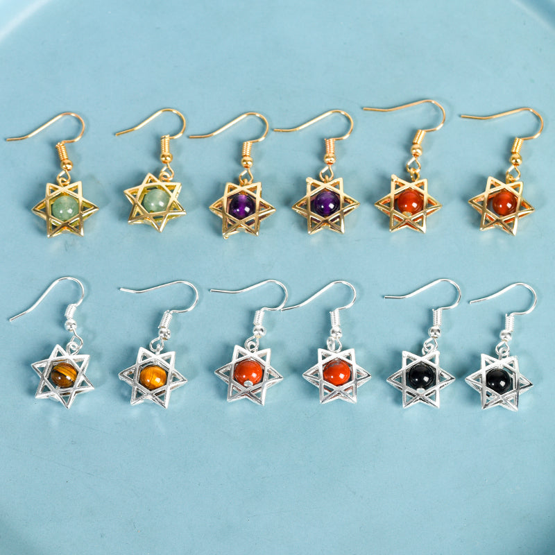 Bead Hexagon Star Earring