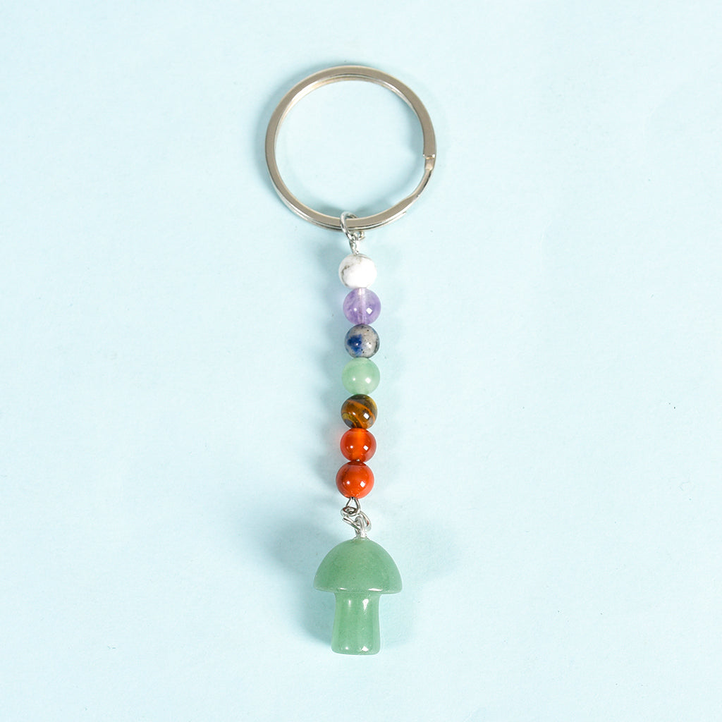 seven chakras mushroom keychain