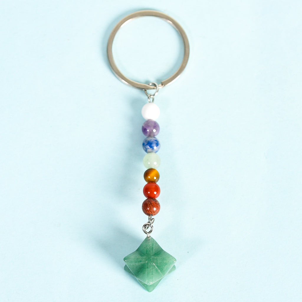 seven chakras Merkaba keychain