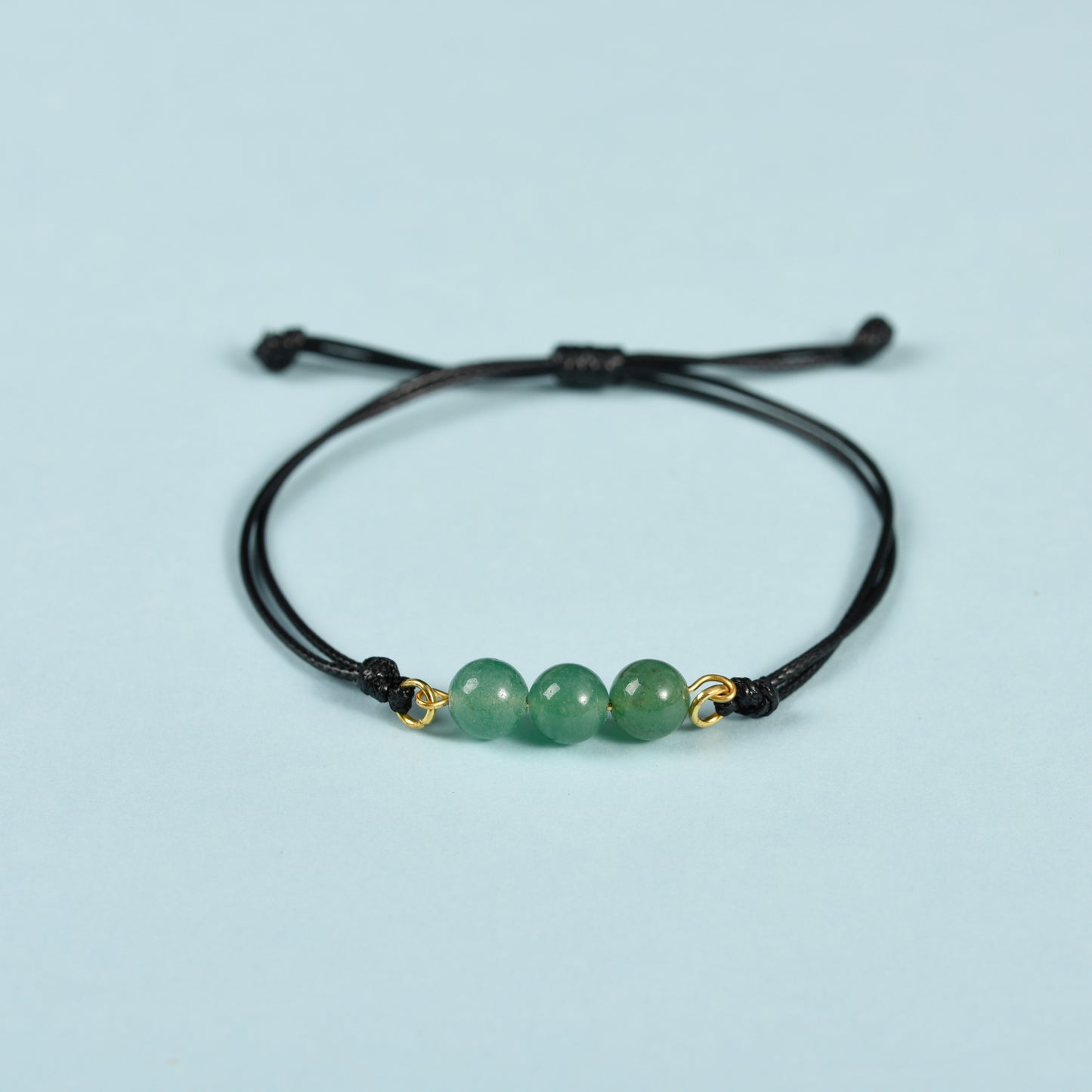 Three Beads Bracelet (Leather Rope)