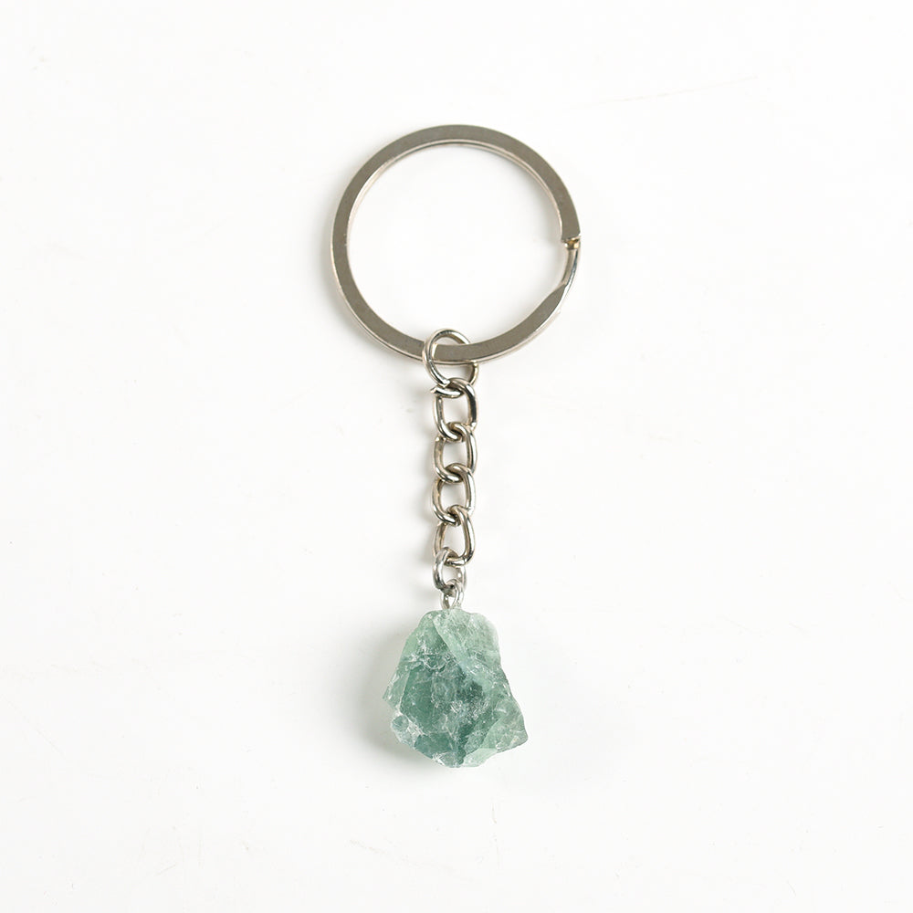 Raw crystal keychain