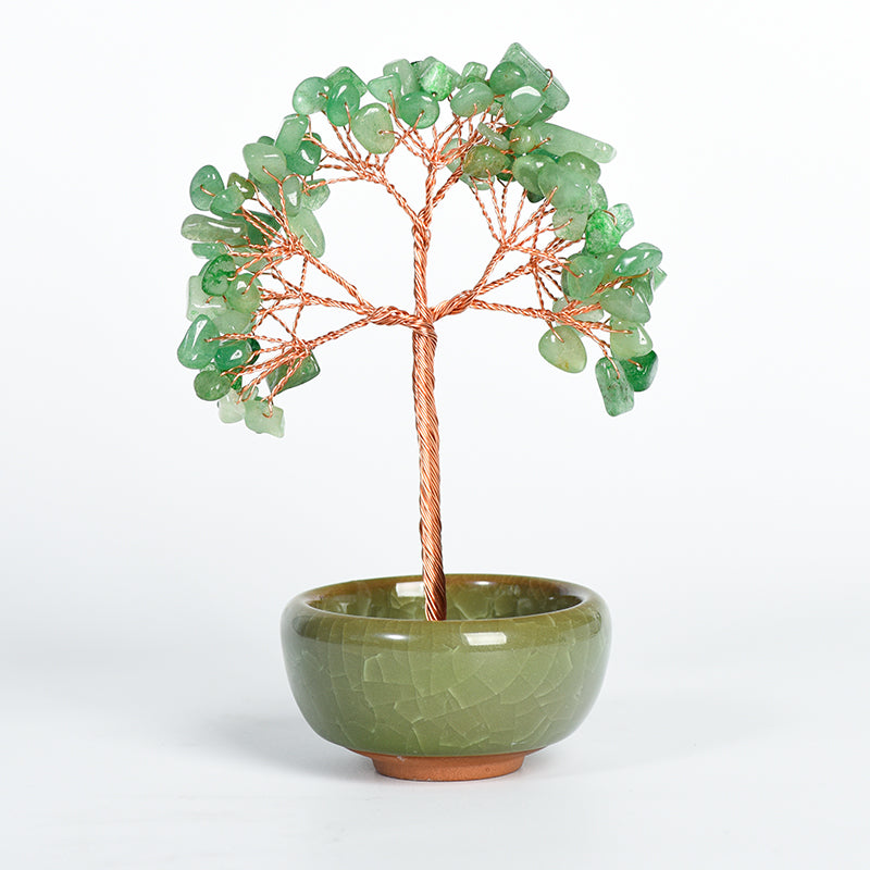 Colorful Ceramic Bowl Crystal Tree