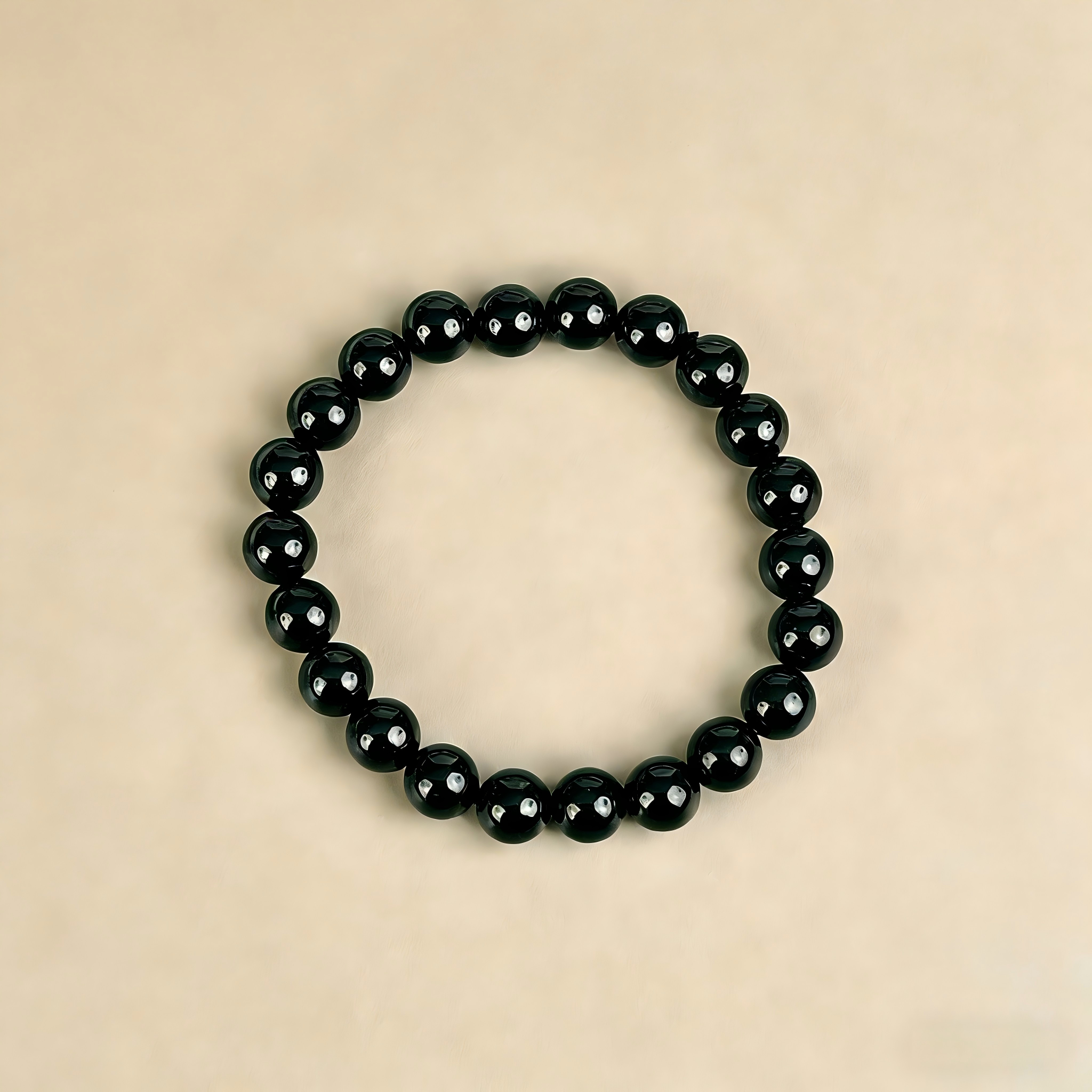 Black Obsidian  Beaded Bracelet