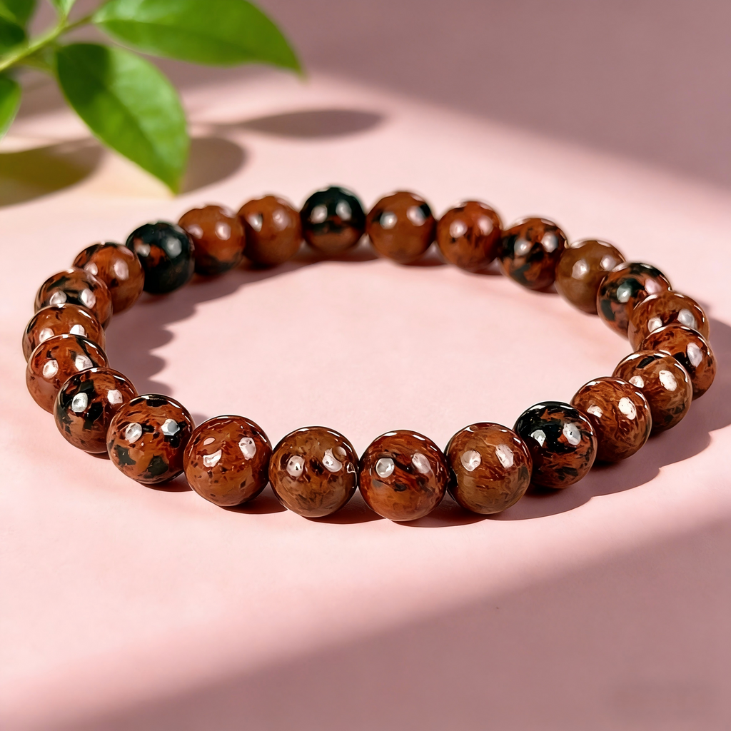 Mahogany Obsidian  Beaded Bracelet