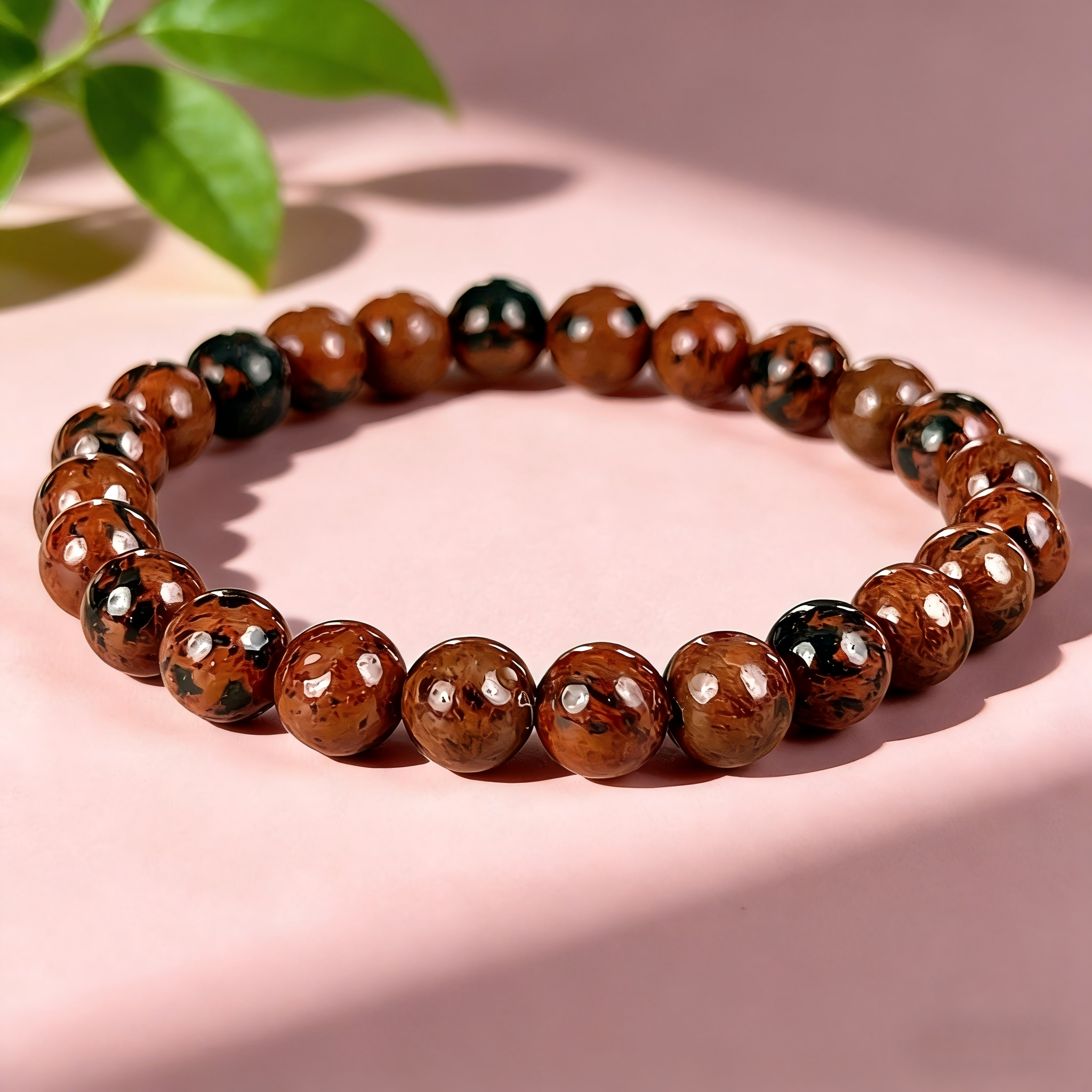 Mahogany Obsidian  Beaded Bracelet