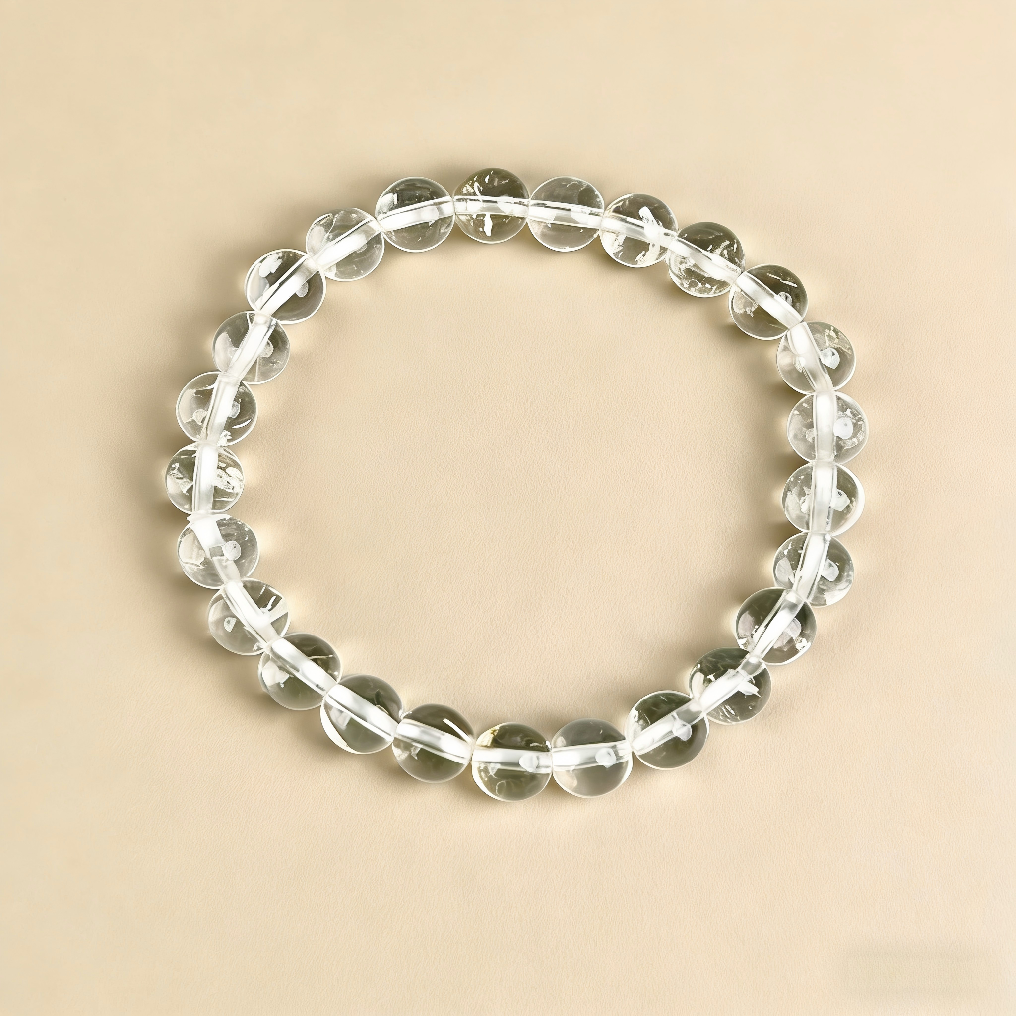 Clear Quartz 8mm Beaded Bracelet