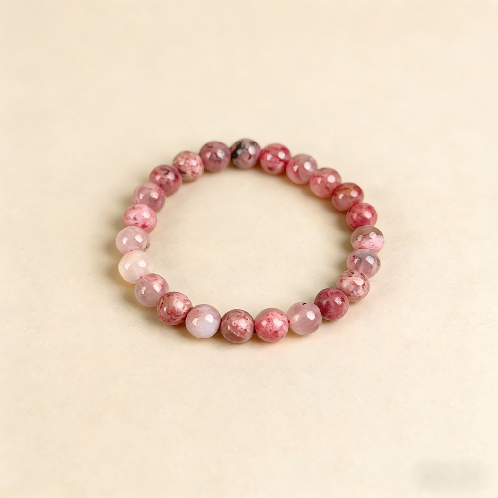 Icey Rhodonite  Beaded Bracelet