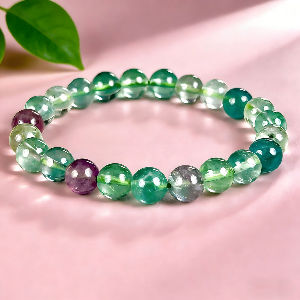 Green Fluorite  Beaded Bracelet
