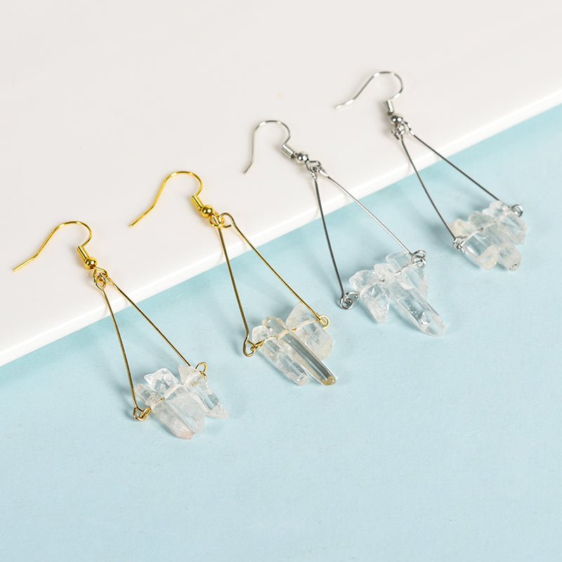 Clear Quartz Teeth Earring