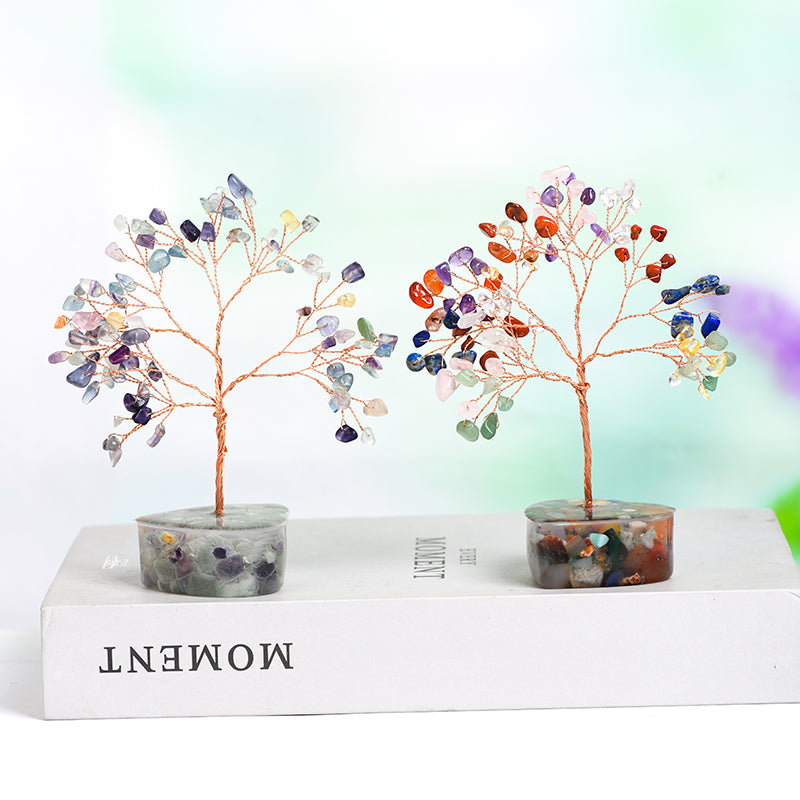 Crystal Tree With Resin Heart Base