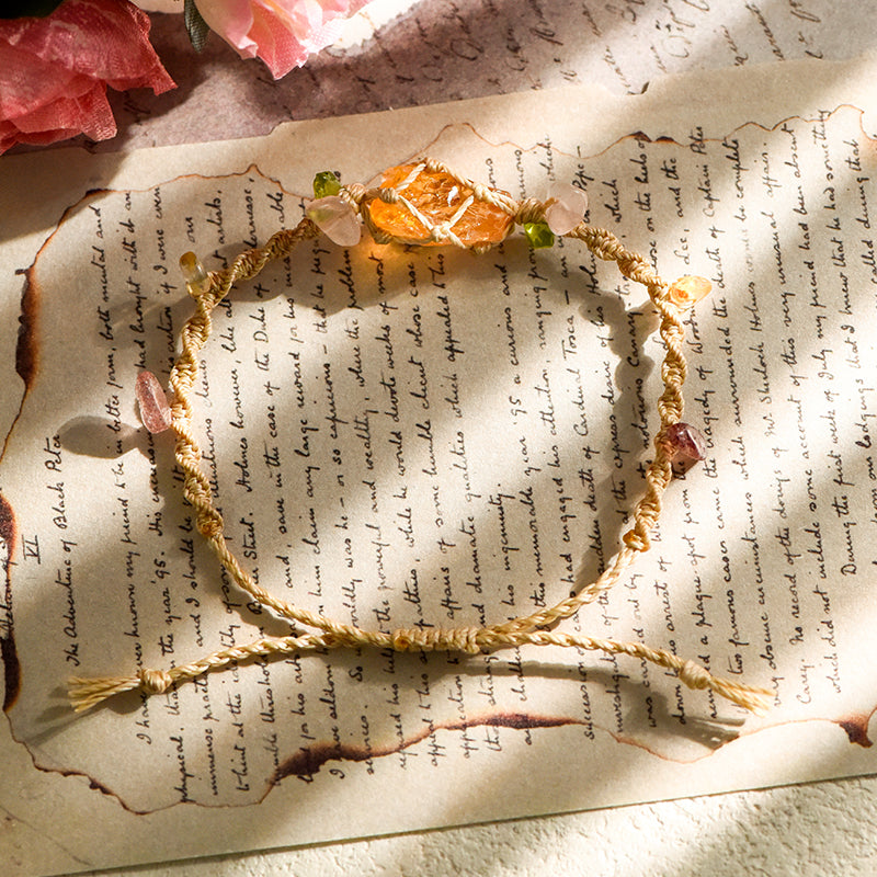 Wax Thread Braiding Raw Bracelet