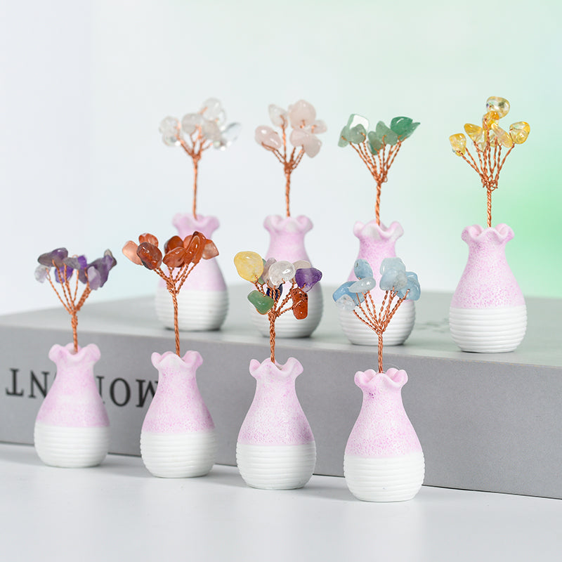 Mini Vase Crystal Tree