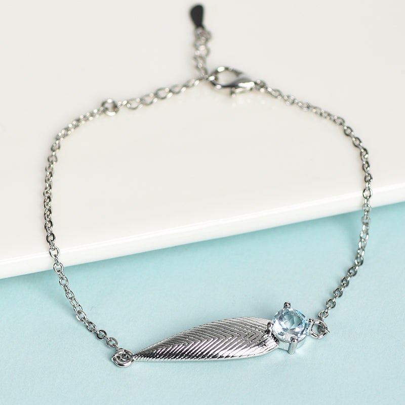 Faceted Tear Drop&Leaf Bracelet