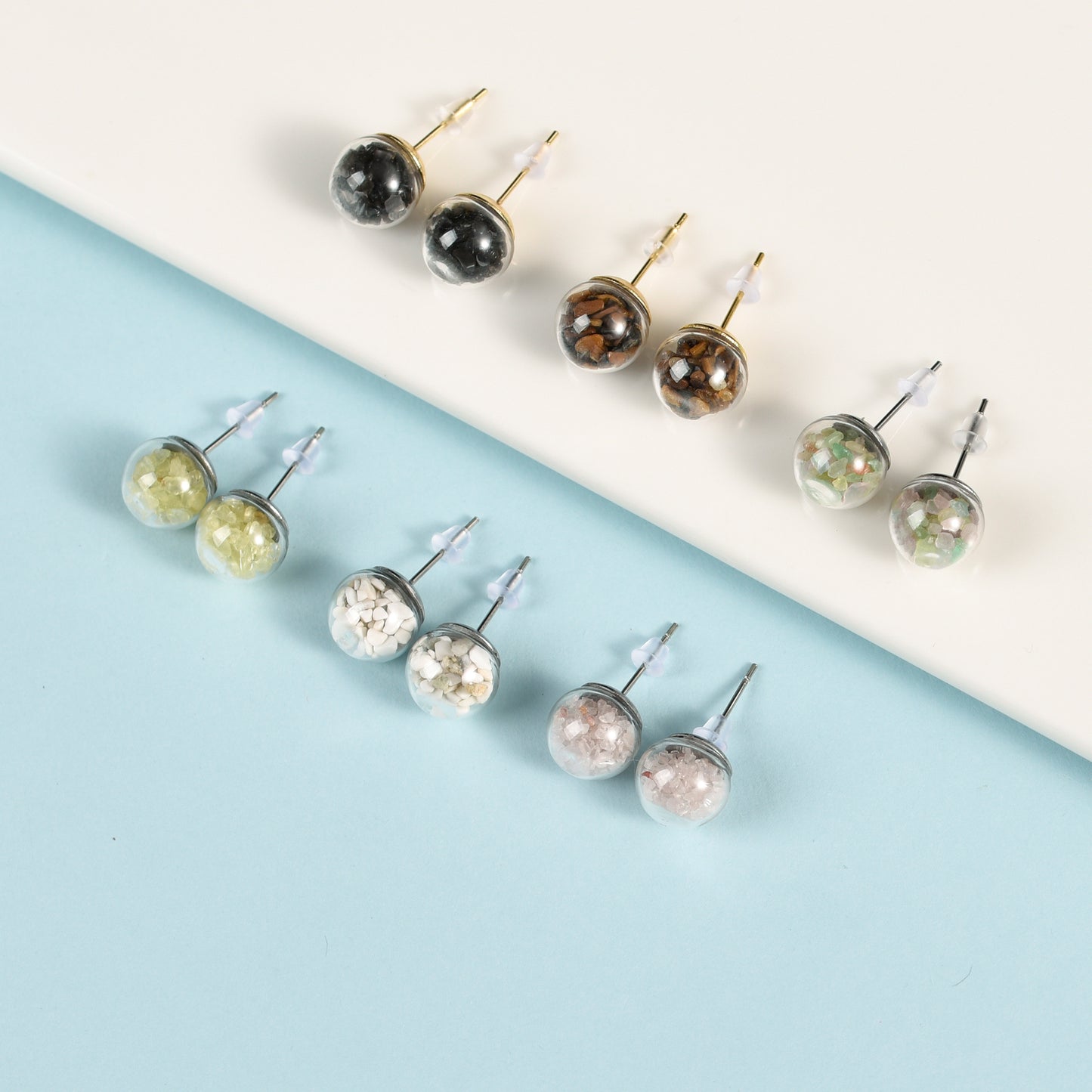 Chips Glass Ball Earrings