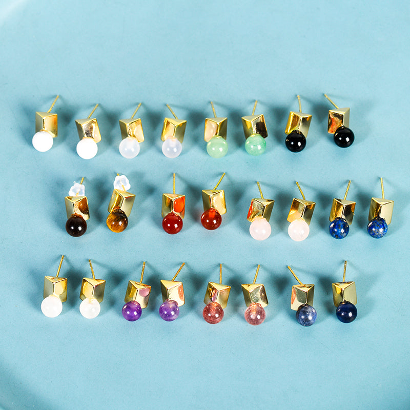 Bead Triangle Earring