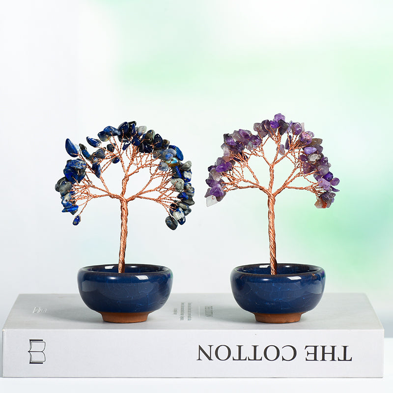 Colorful Ceramic Bowl Crystal Tree