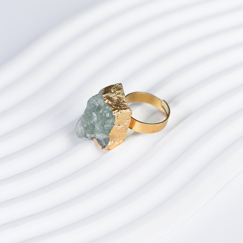 Electroplated Raw Stone Ring