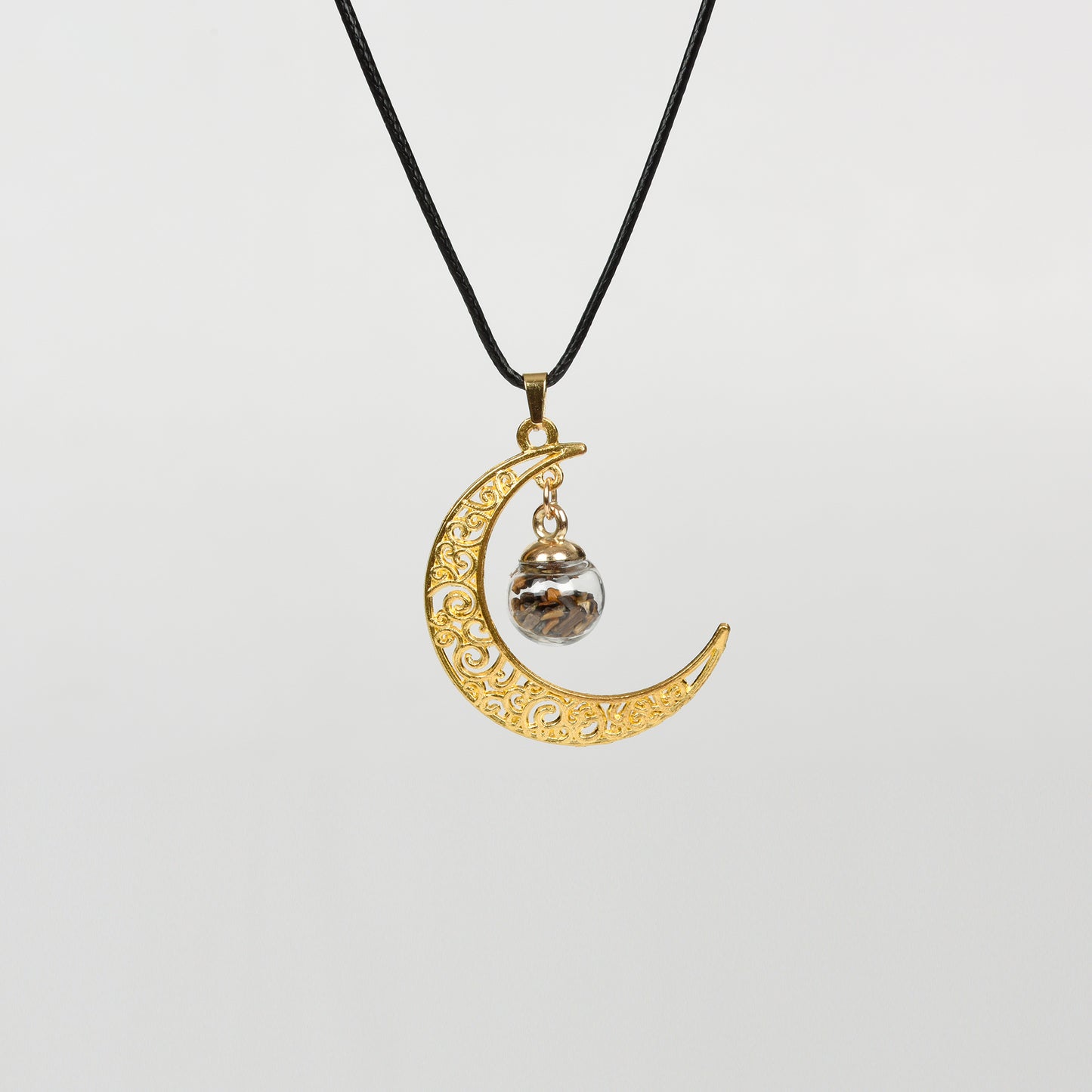 Moon with Chips in glass ball Pendant