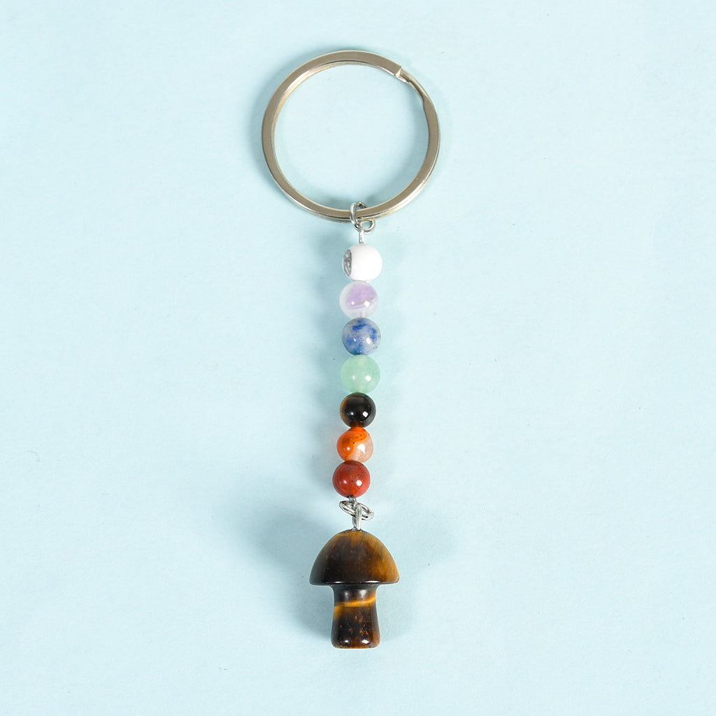 seven chakras mushroom keychain