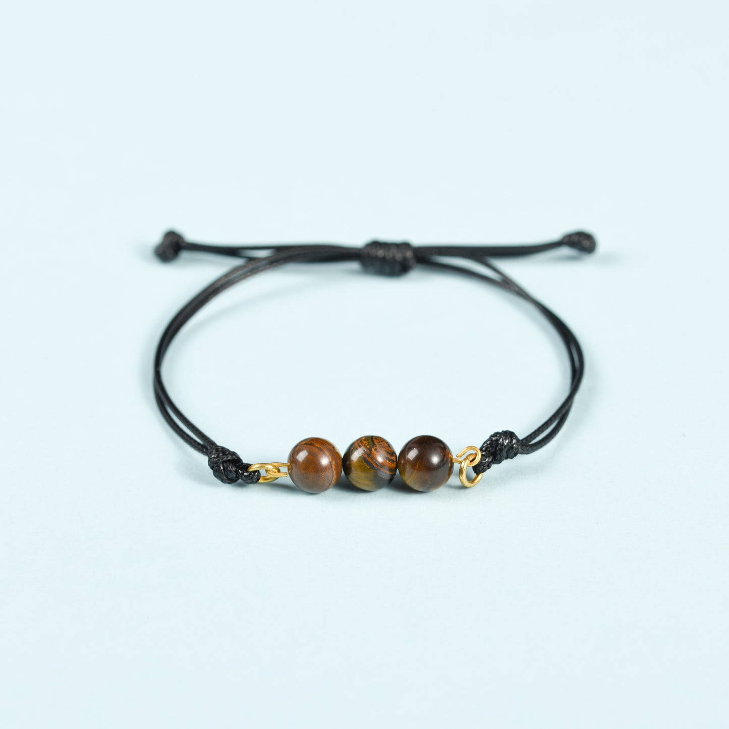 Three Beads Bracelet (Leather Rope)