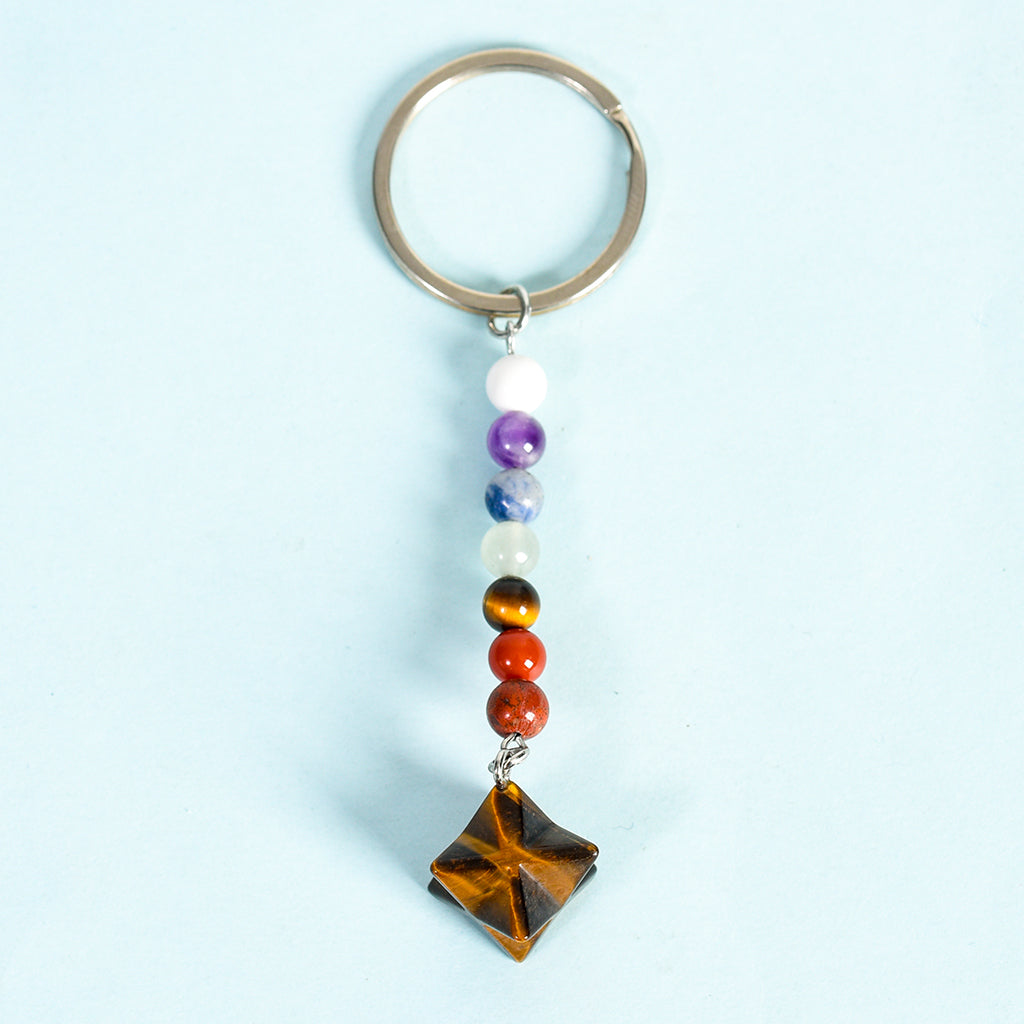 seven chakras Merkaba keychain