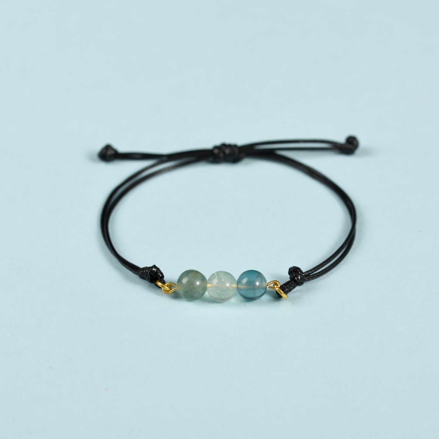 Three Beads Bracelet (Leather Rope)