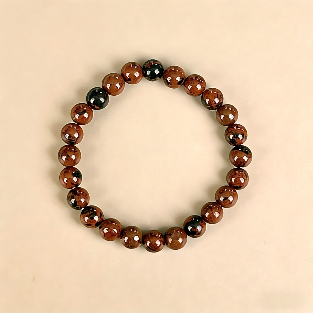 Mahogany Obsidian  Beaded Bracelet