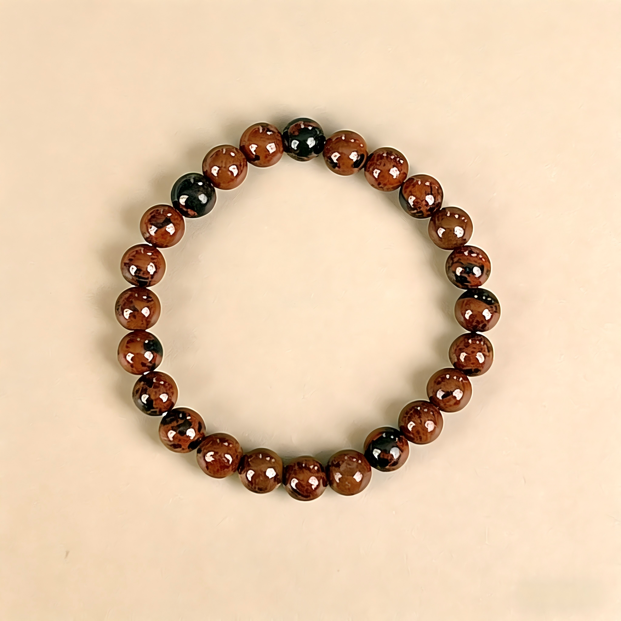 Mahogany Obsidian  Beaded Bracelet