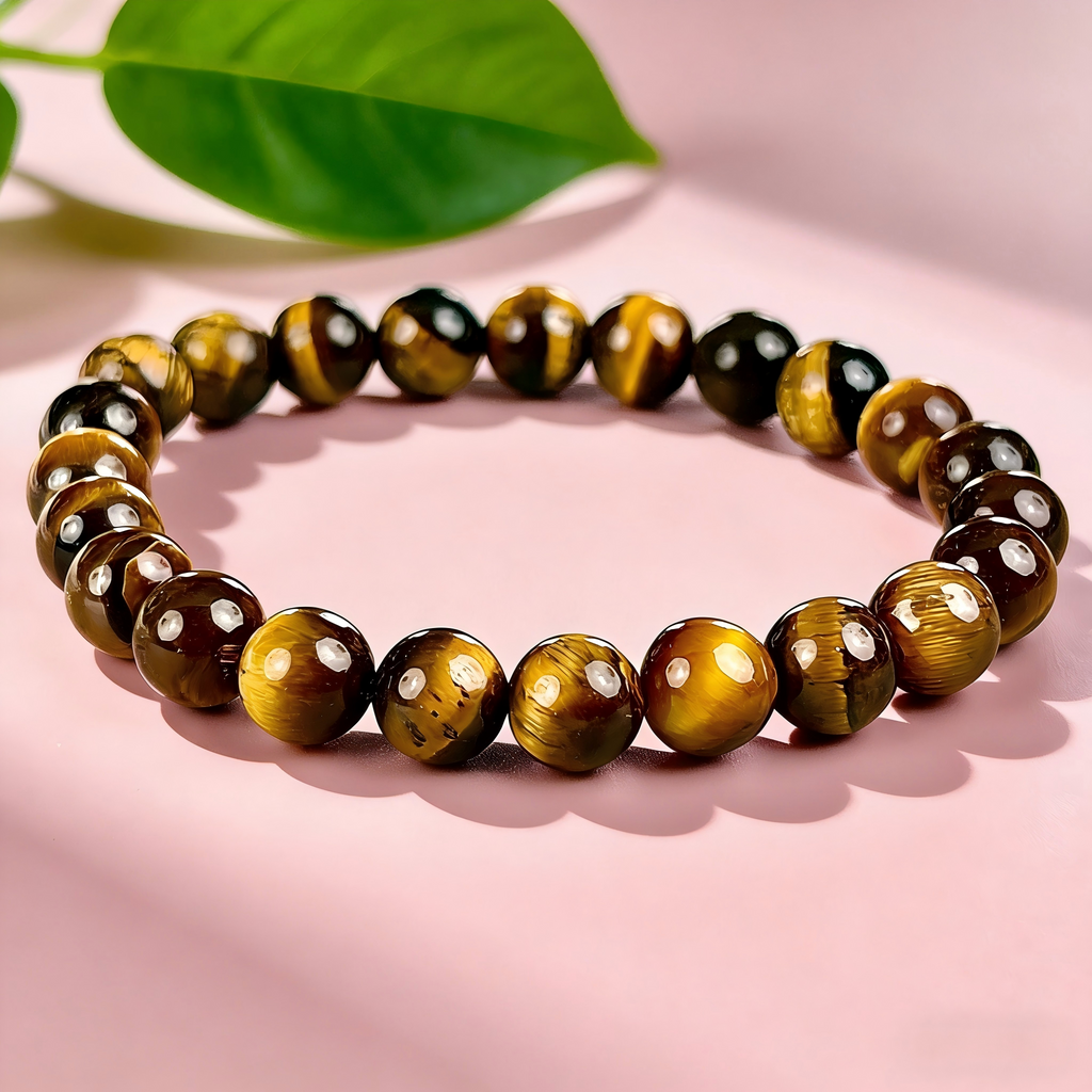 Yellow Tiger Eye  Beaded Bracelet