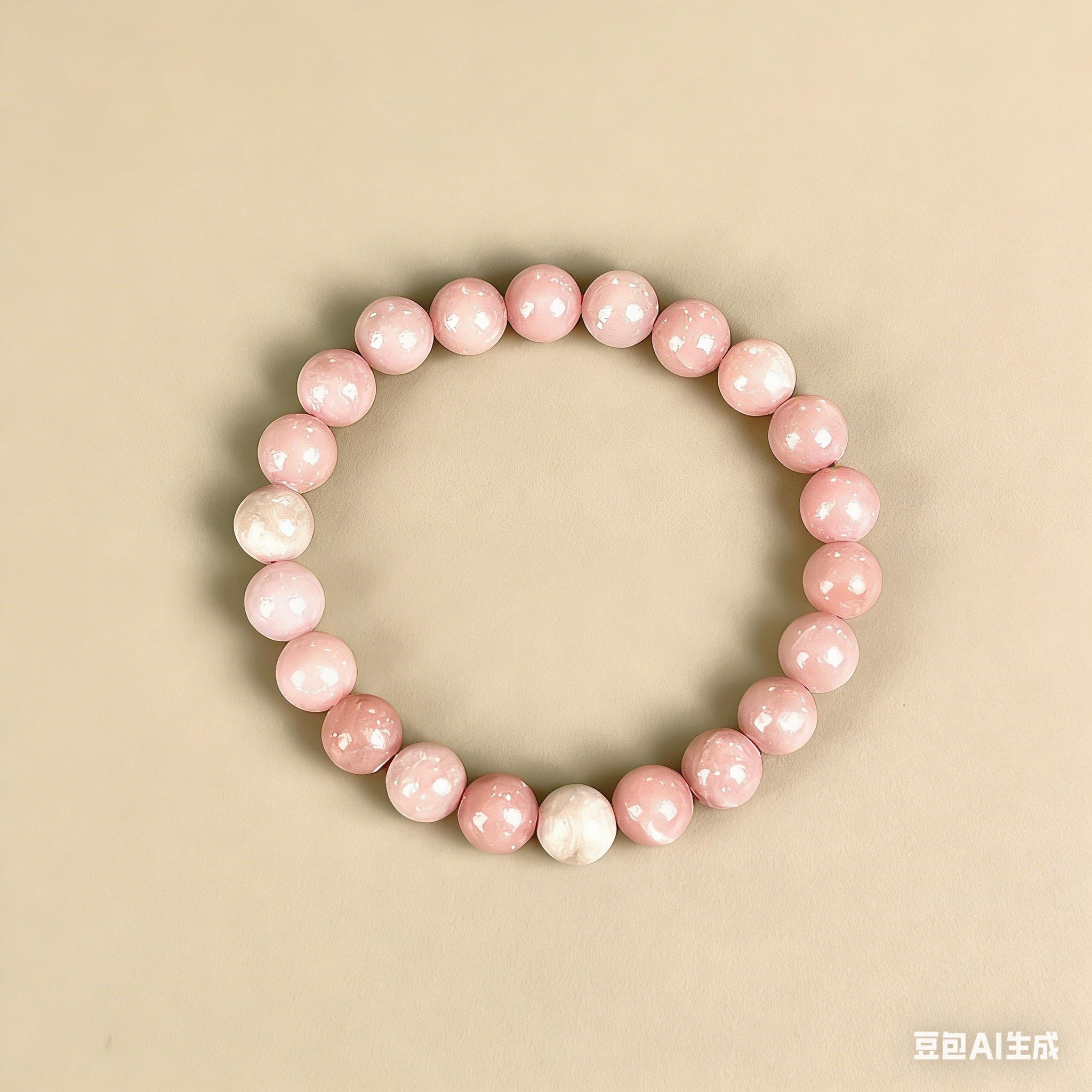 Pink Opal  Beaded Bracelet