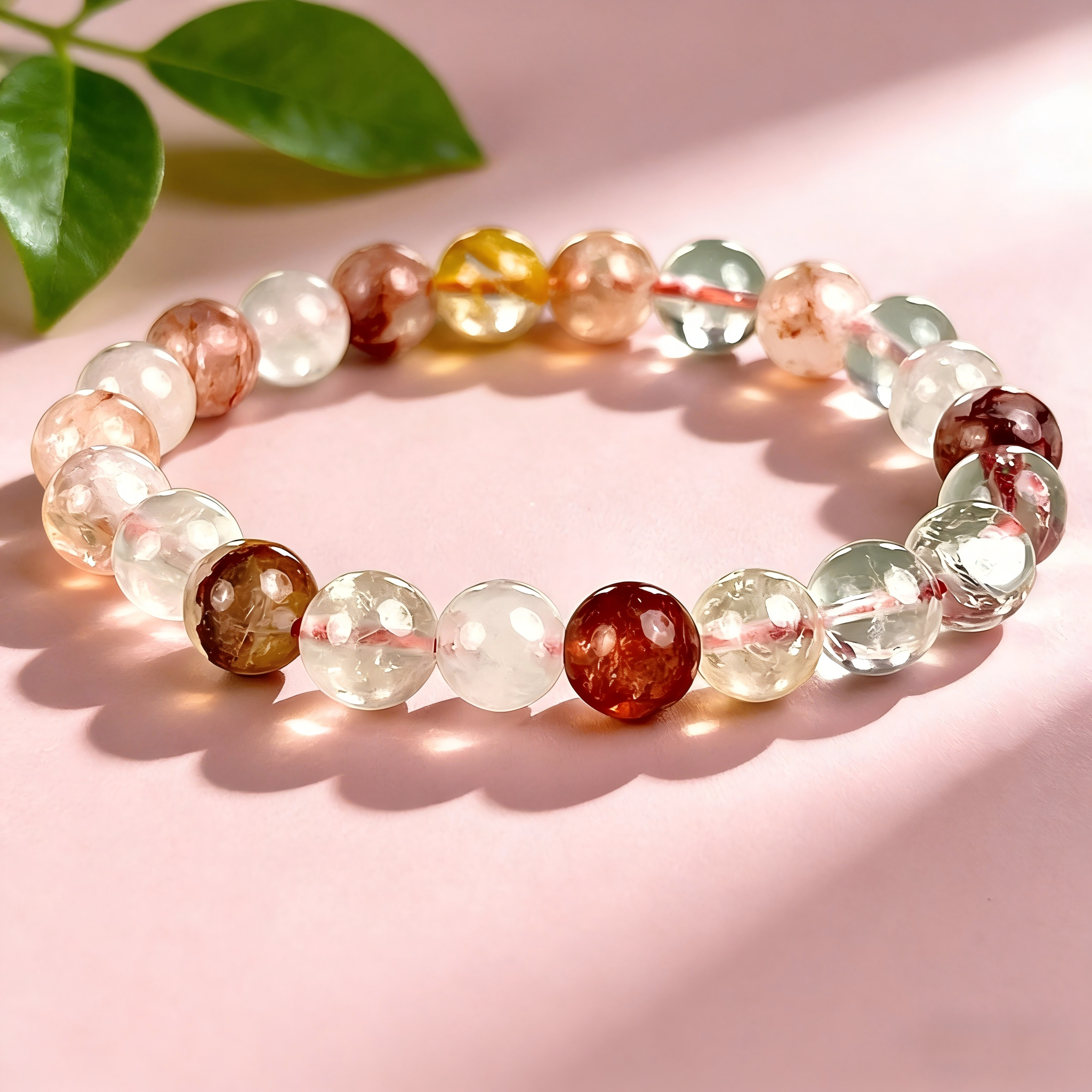 Fire Quartz  Beaded Bracelet