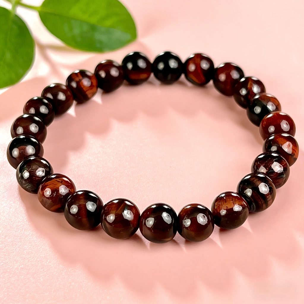Red Tiger Eye  Beaded Bracelet