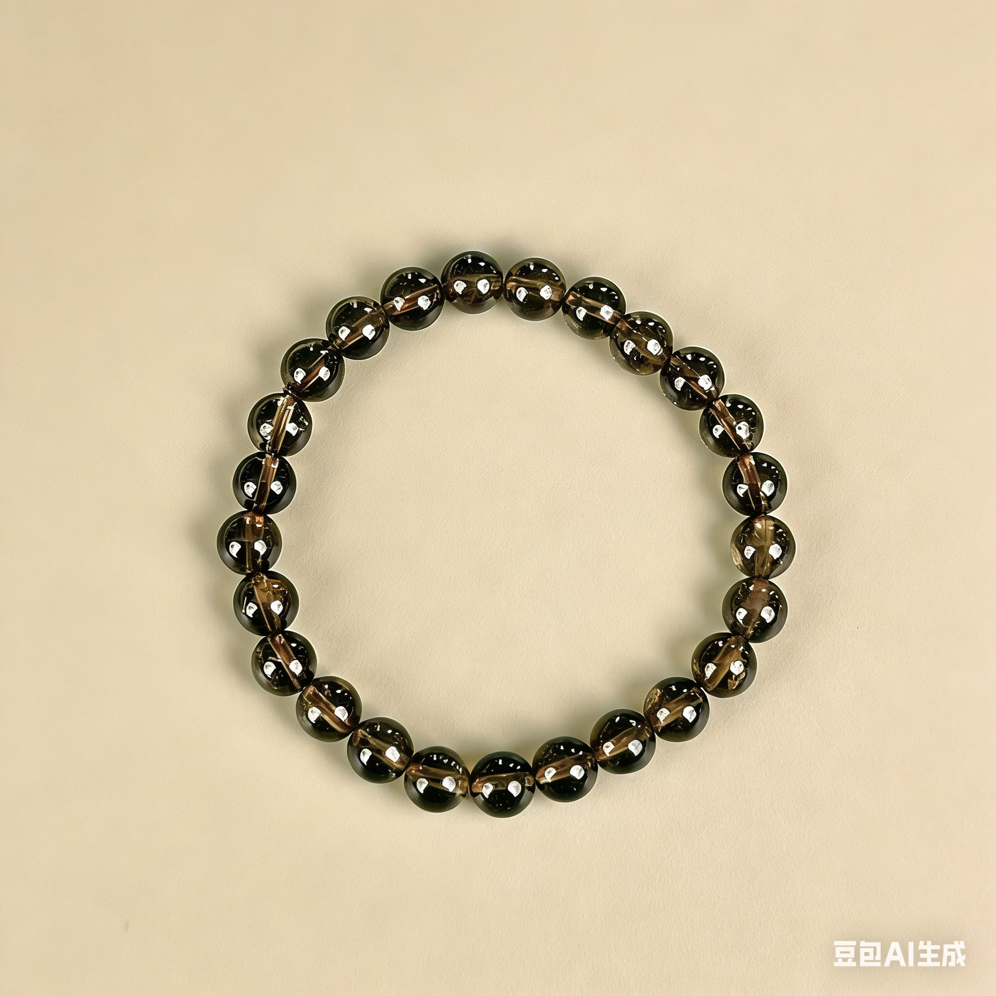 Smoky Quartz 8mm Beaded Bracelet