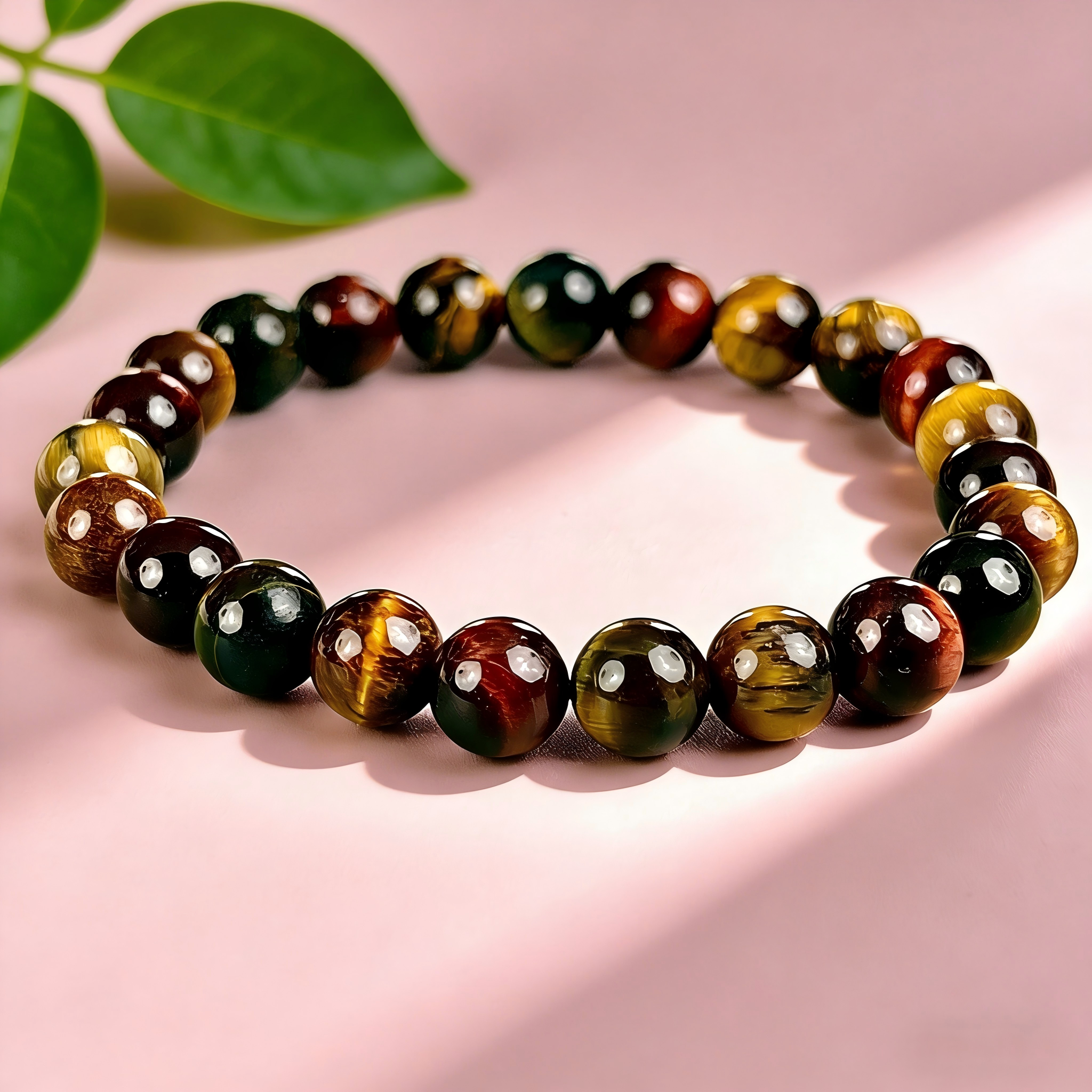 ColourfulTiger Eye  Beaded Bracelet