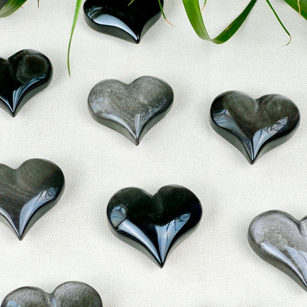 silver obsidian heart