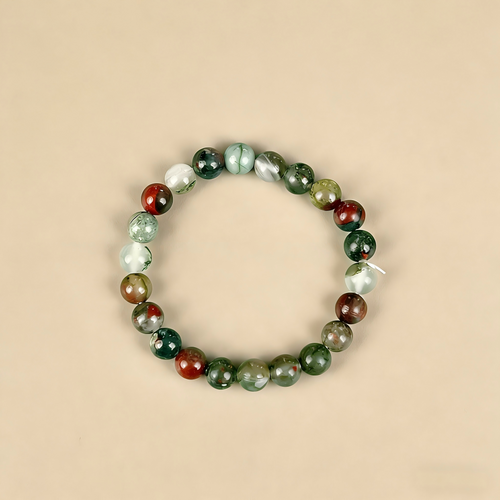 African Bloodstone 8mm Beaded Bracelet