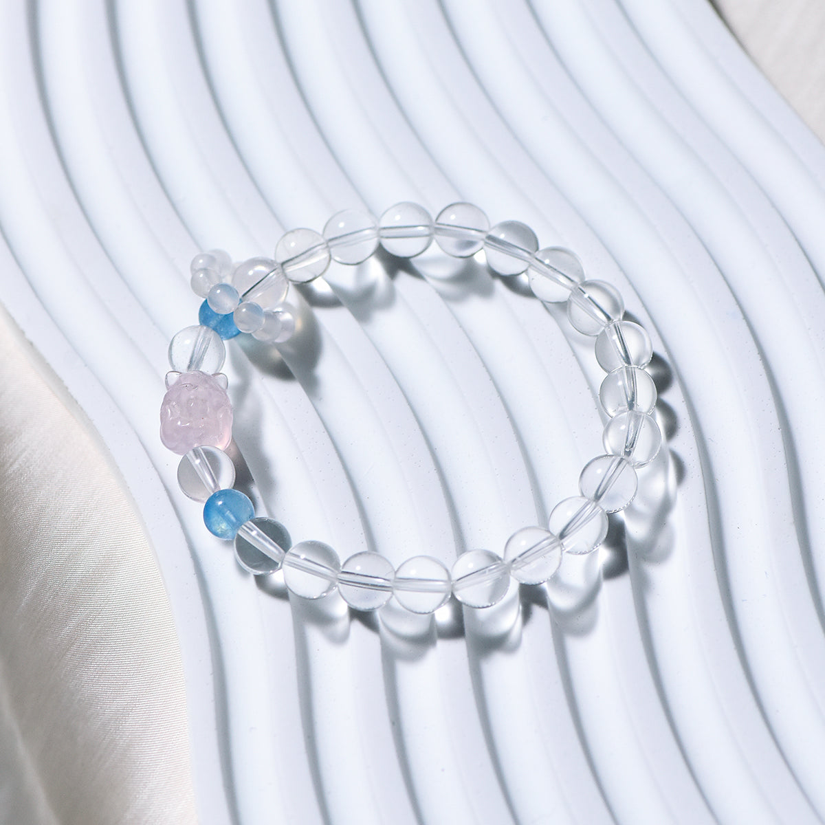 Clear Quartz With Nine-tailed Fox Bracelet