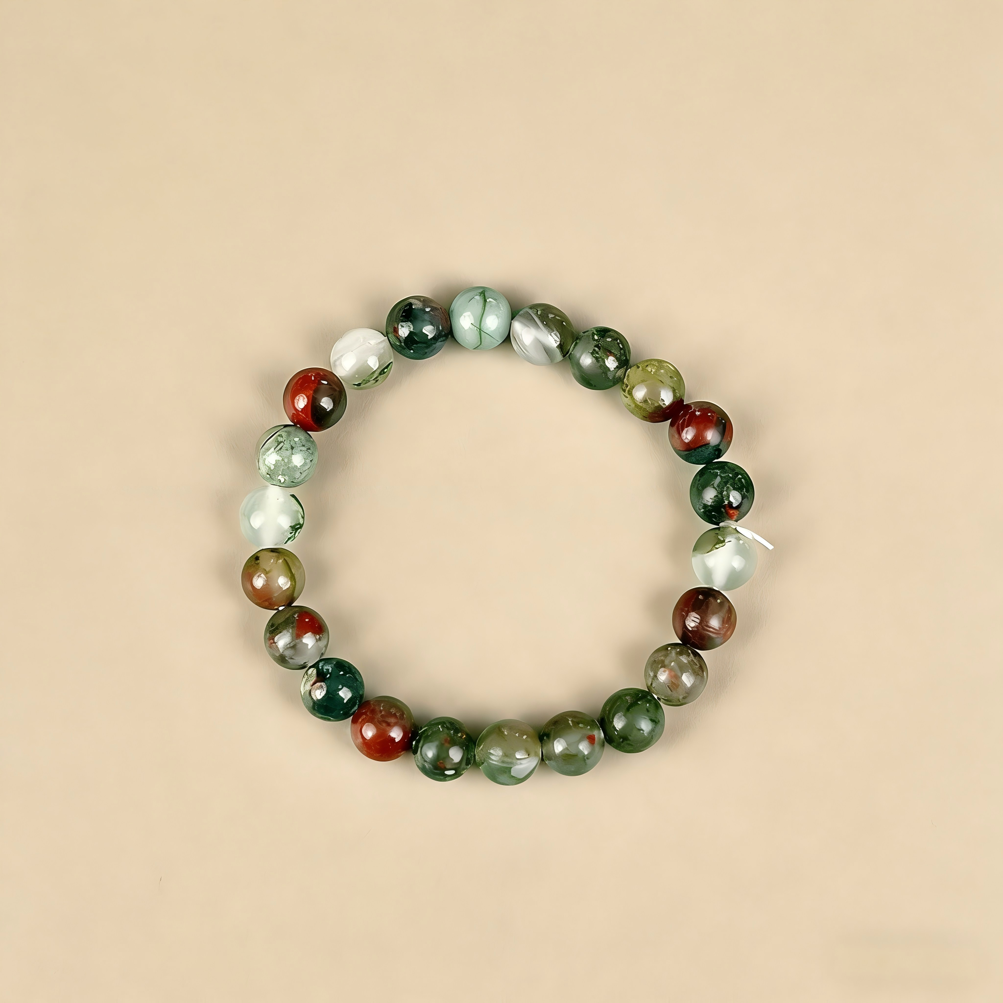 African Bloodstone  Beaded Bracelet