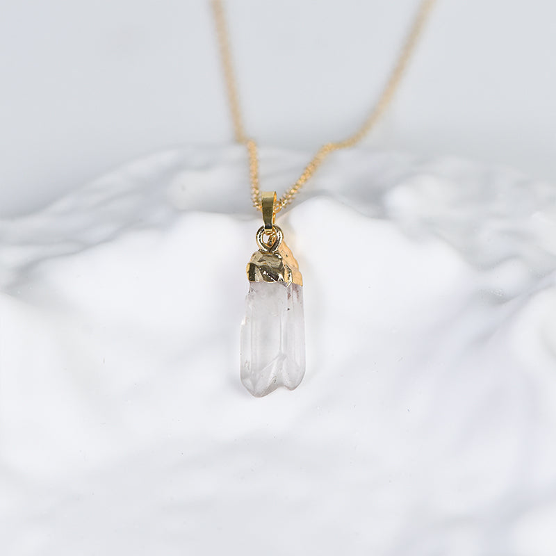 Golden Aura Clear Quartz Pendants