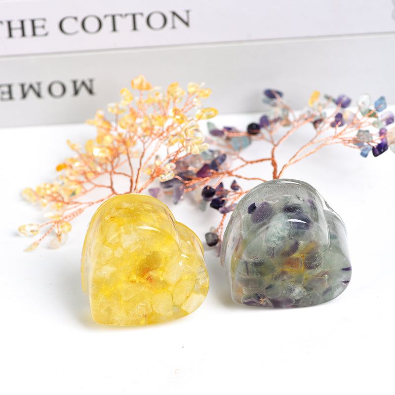 Crystal Tree With Resin Heart Base