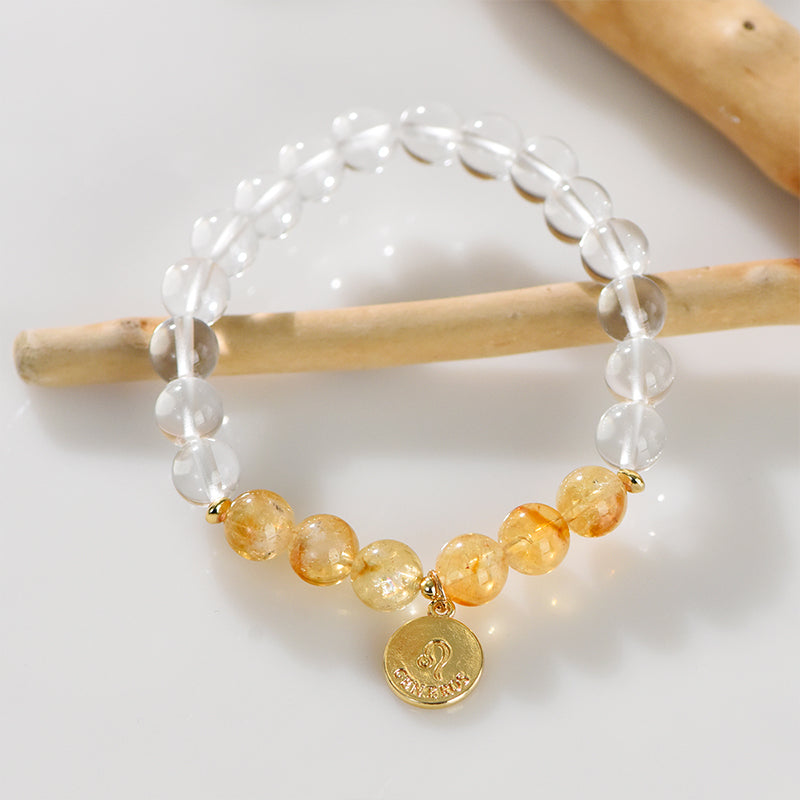 Clear Quartz Zodiac Bracelet