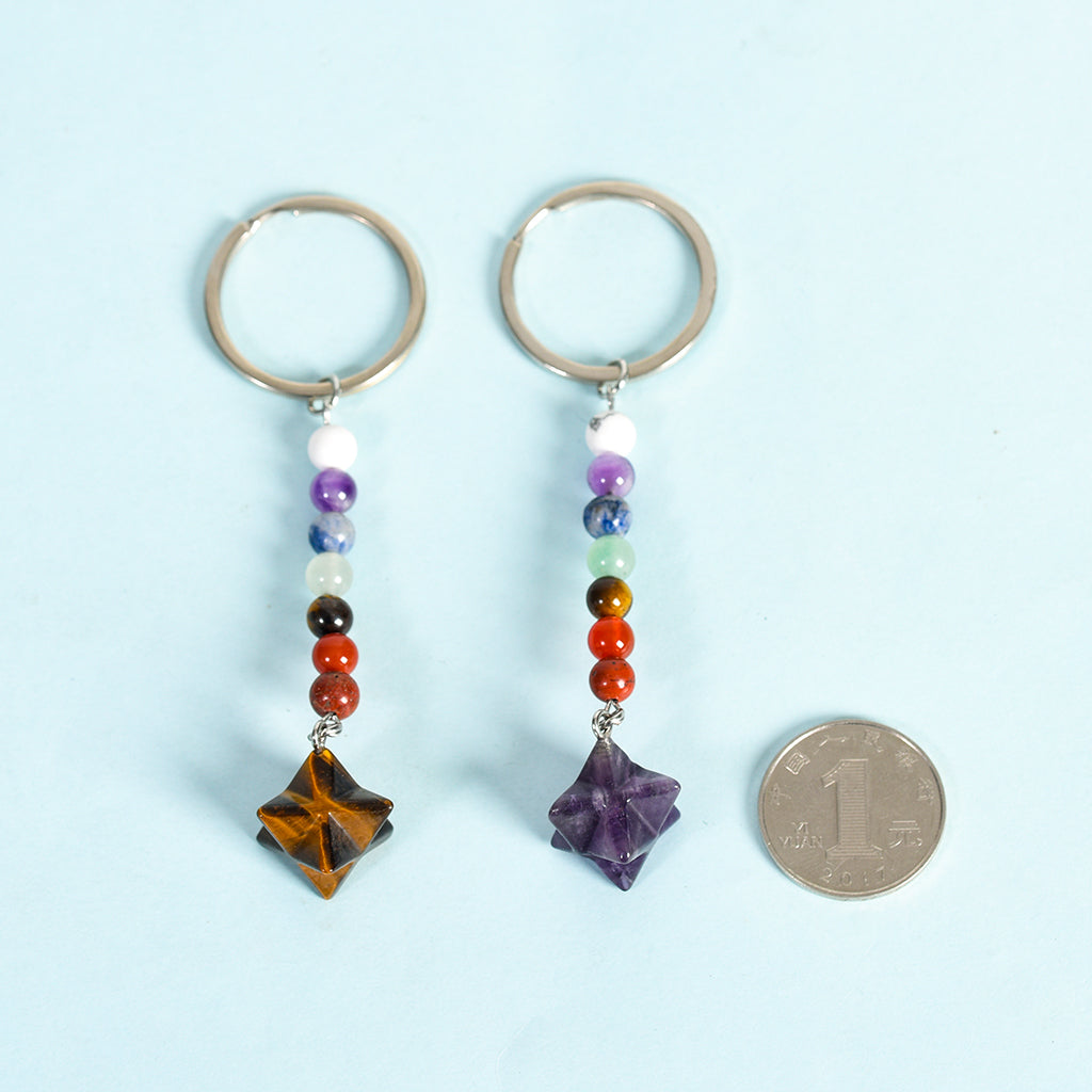 seven chakras Merkaba keychain